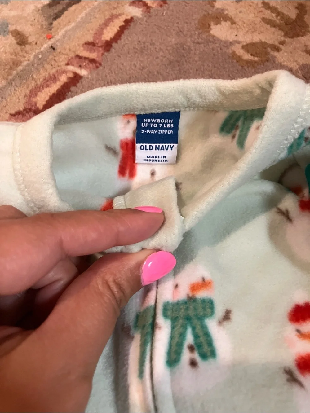 NWT newborn old navy  Holiday baby footie Pajama Set - Green, Cream, White